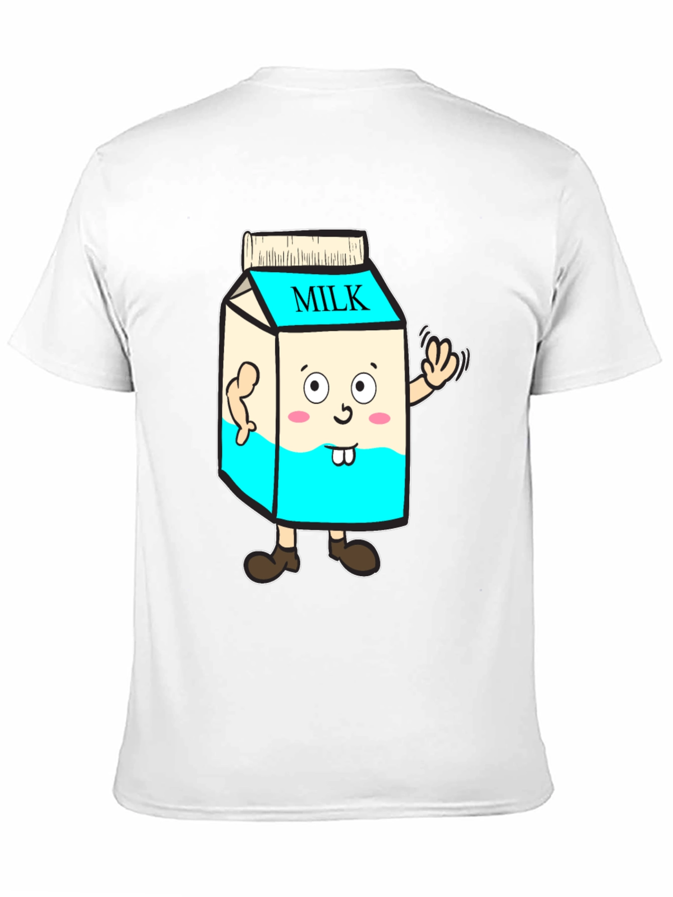 Funny Milk Carton Character T-Shirt - Black Cotton Tee