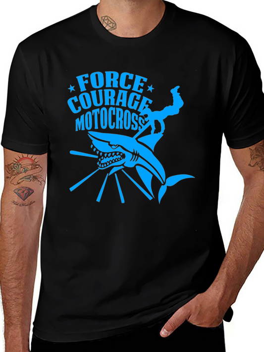 Force Courage Motocross Shark Graphic T-Shirt