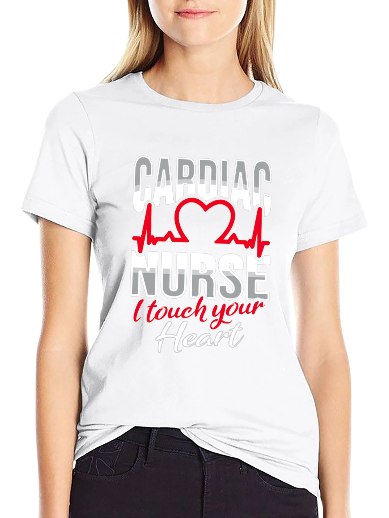 Cardiac Nurse T-Shirt - I Touch Your Heart Design