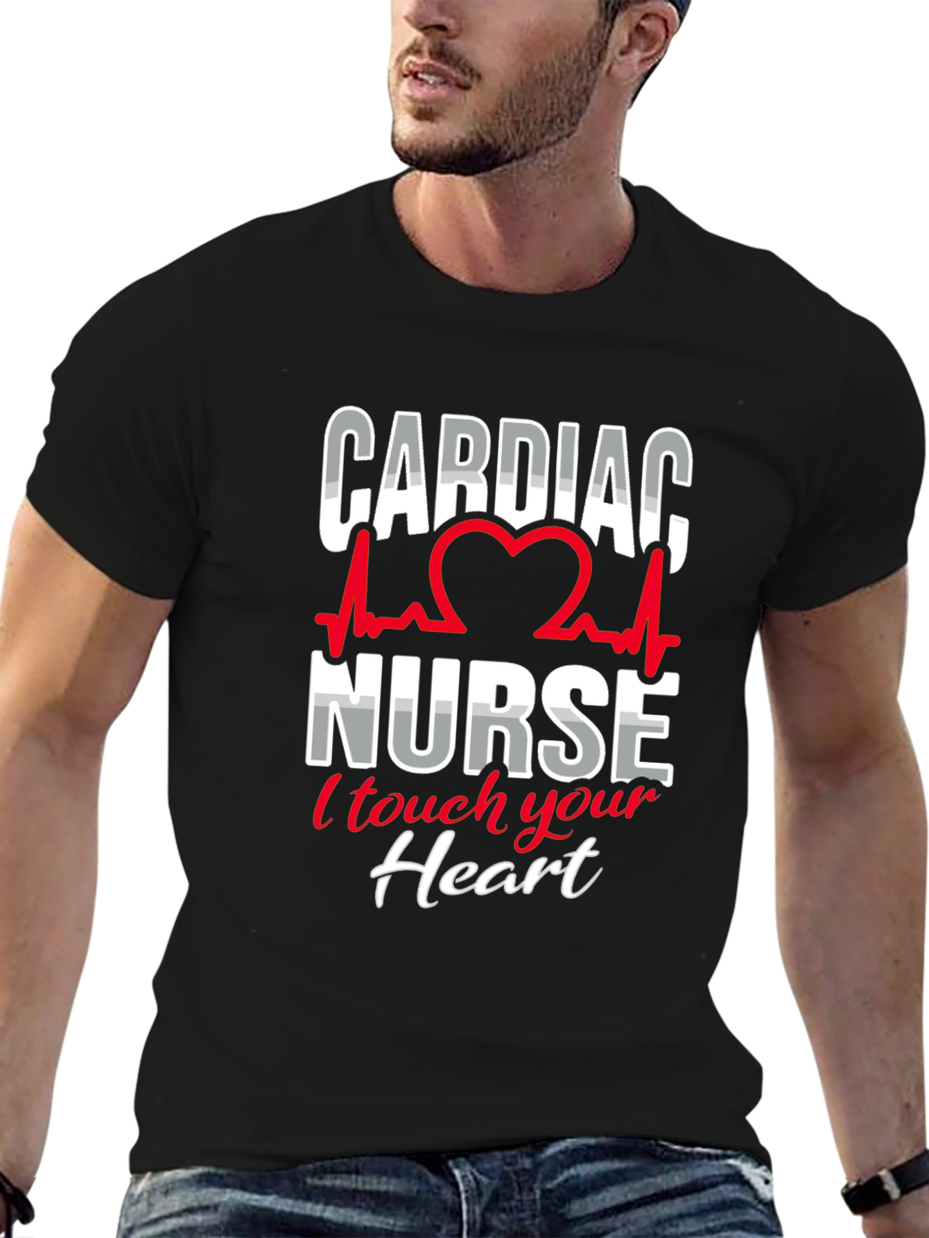 Cardiac Nurse T-Shirt - I Touch Your Heart Design
