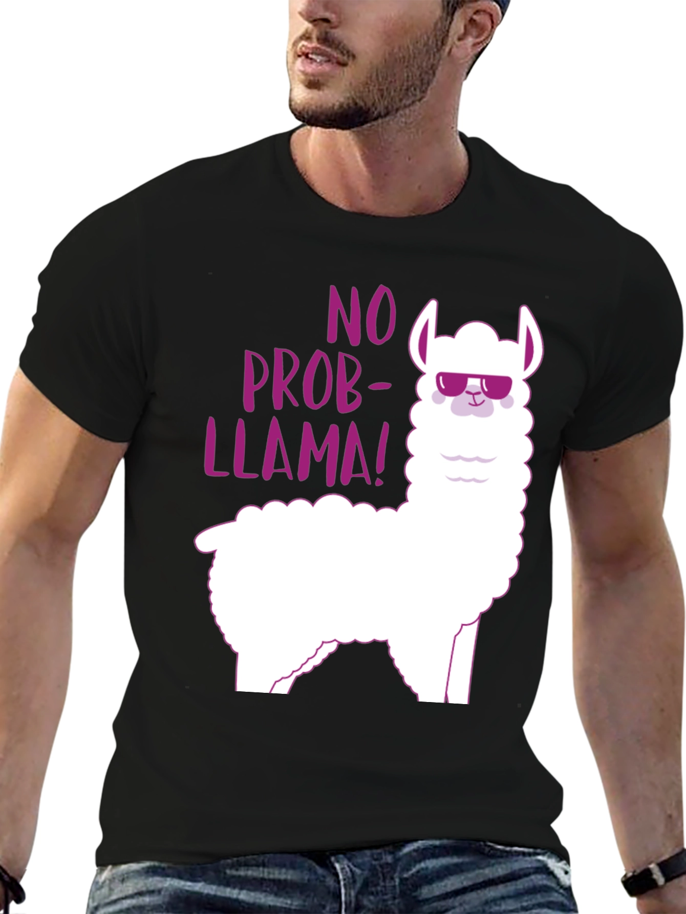 No Prob-Llama! Black Graphic Tee