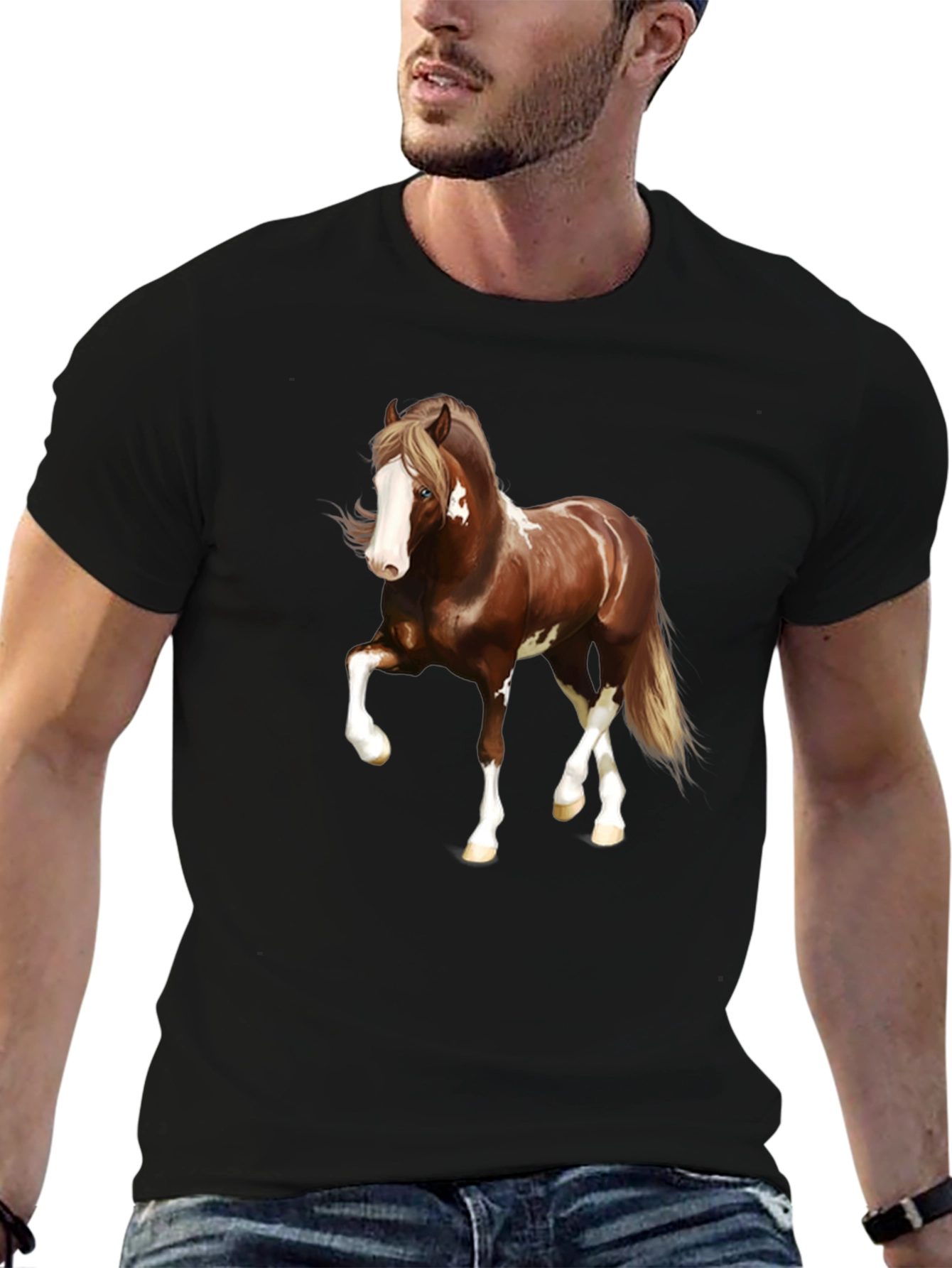 Horse Graphic Black T-Shirt