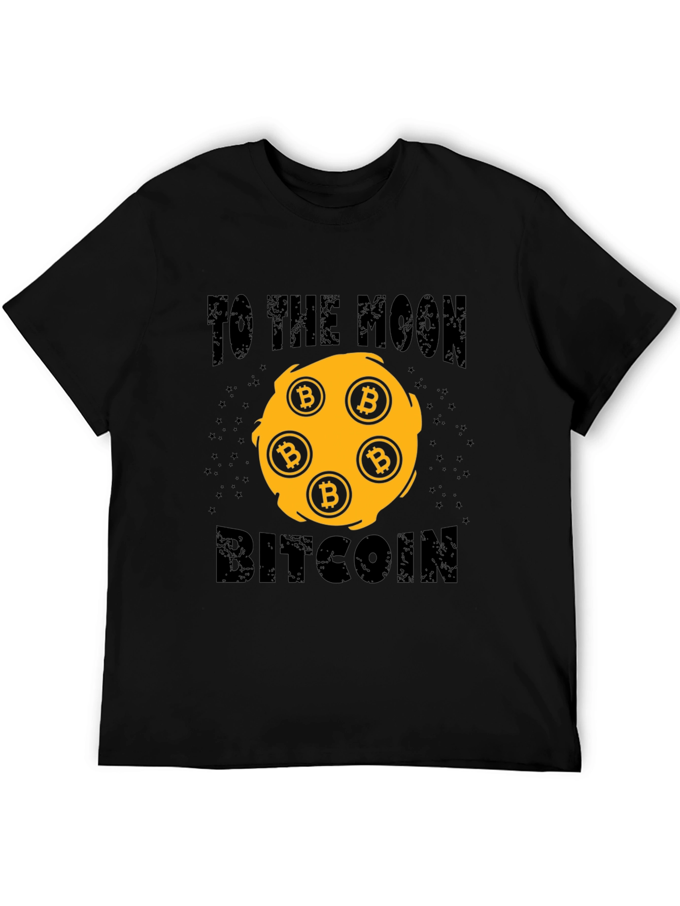 Bitcoin To The Moon Black Graphic T-Shirt