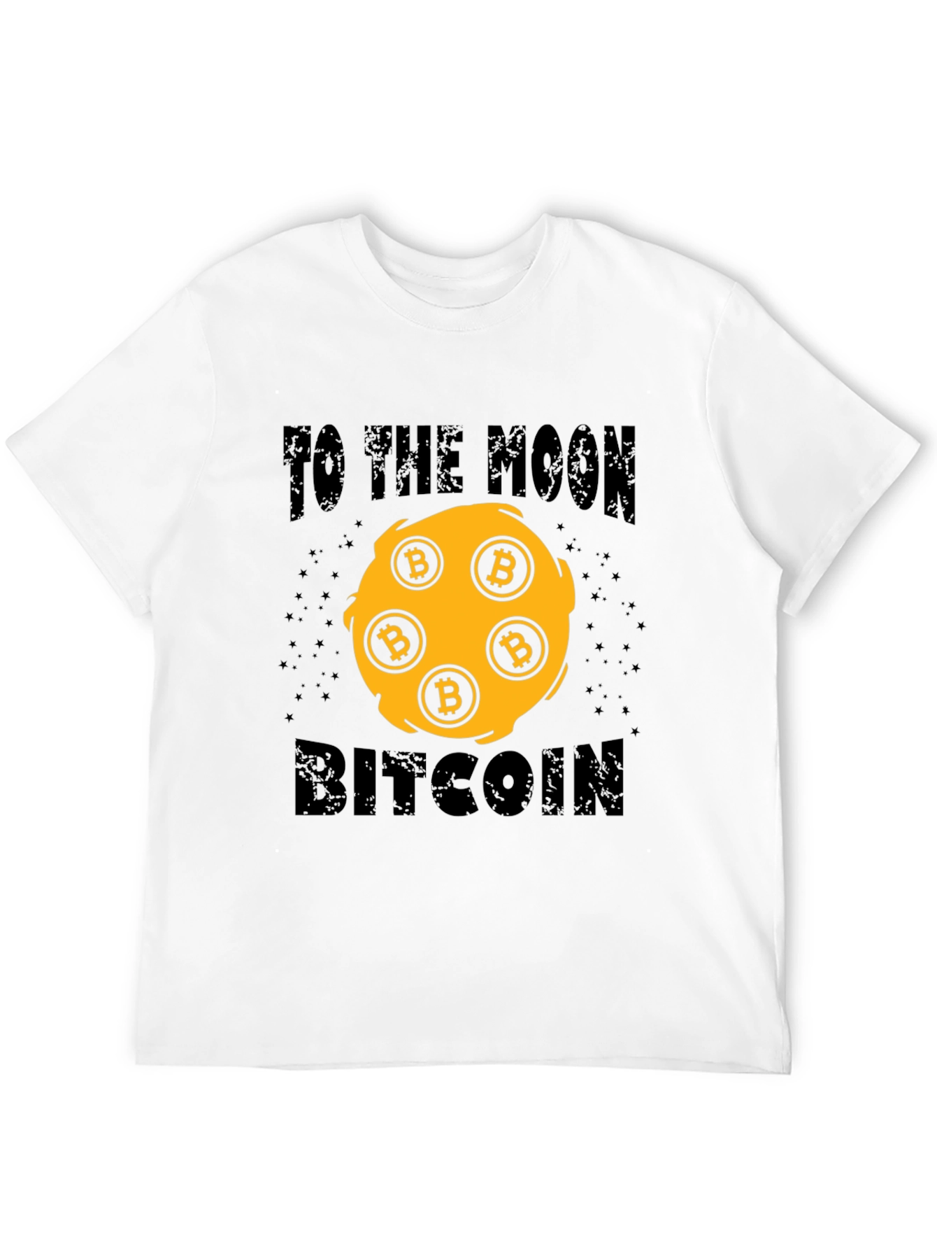 Bitcoin To The Moon Black Graphic T-Shirt