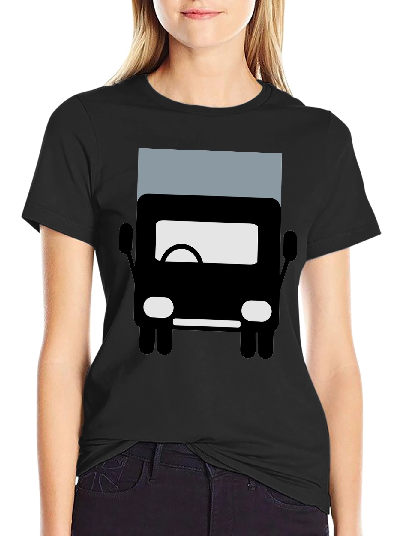 Truck Graphic Tee - Black Cotton Blend