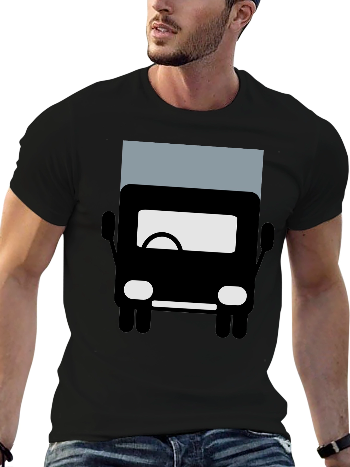 Truck Graphic Tee - Black Cotton Blend
