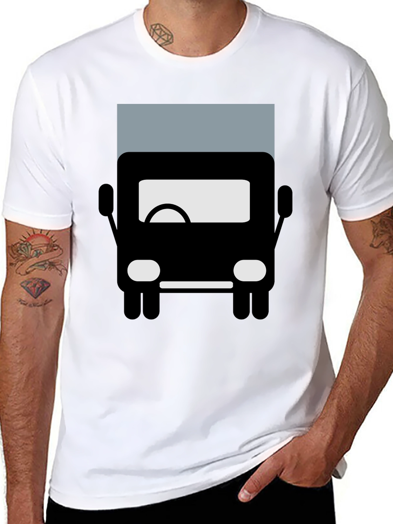 Truck Graphic Tee - Black Cotton Blend