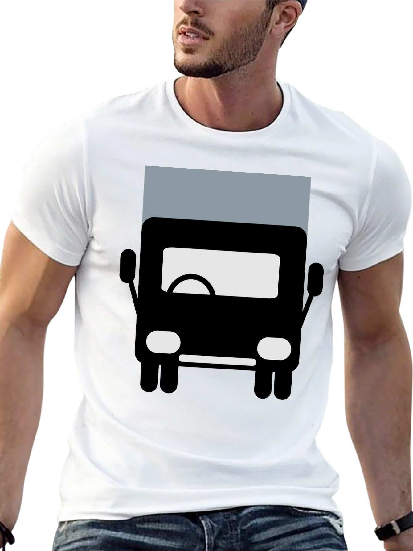 Truck Graphic Tee - Black Cotton Blend