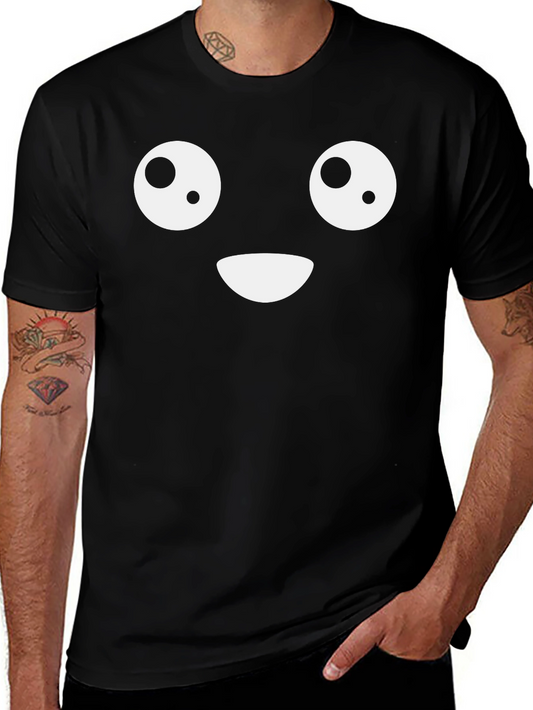 Funny Emoji Face T-Shirt - Black Cotton Tee