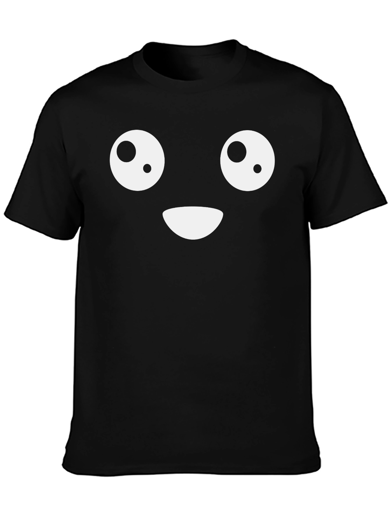 Funny Emoji Face T-Shirt - Black Cotton Tee