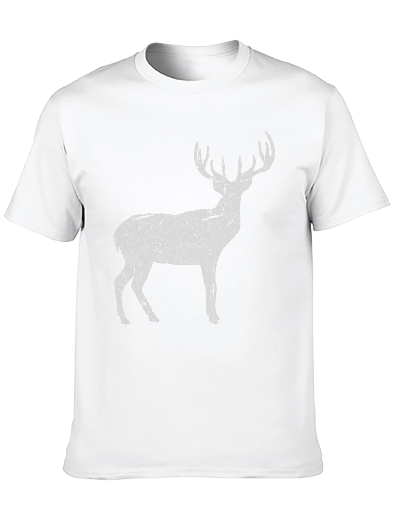 Distressed Deer Graphic Tee - Unisex Black Cotton T-Shirt