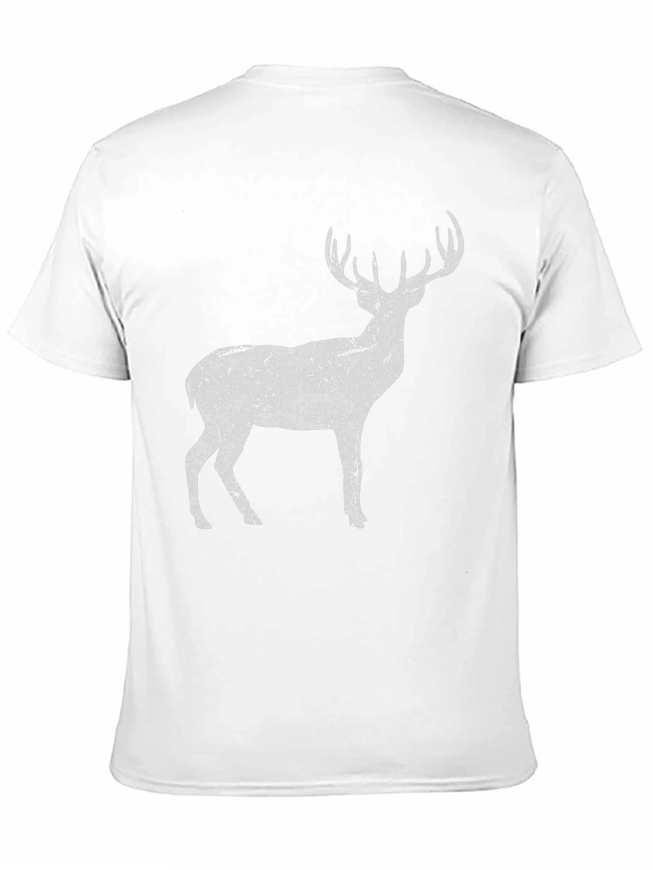 Distressed Deer Graphic Tee - Unisex Black Cotton T-Shirt