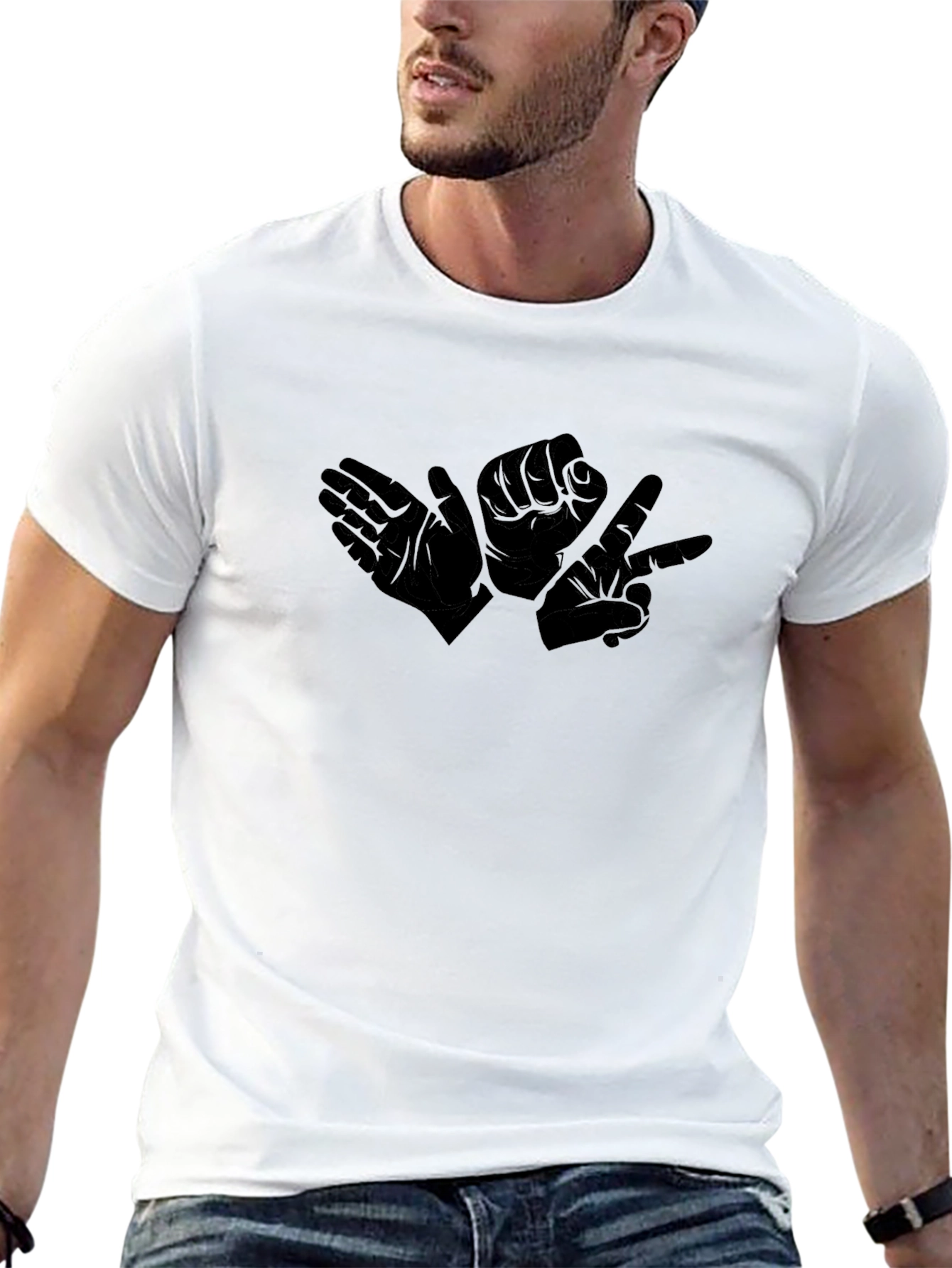 Rock Paper Scissors Black Tee