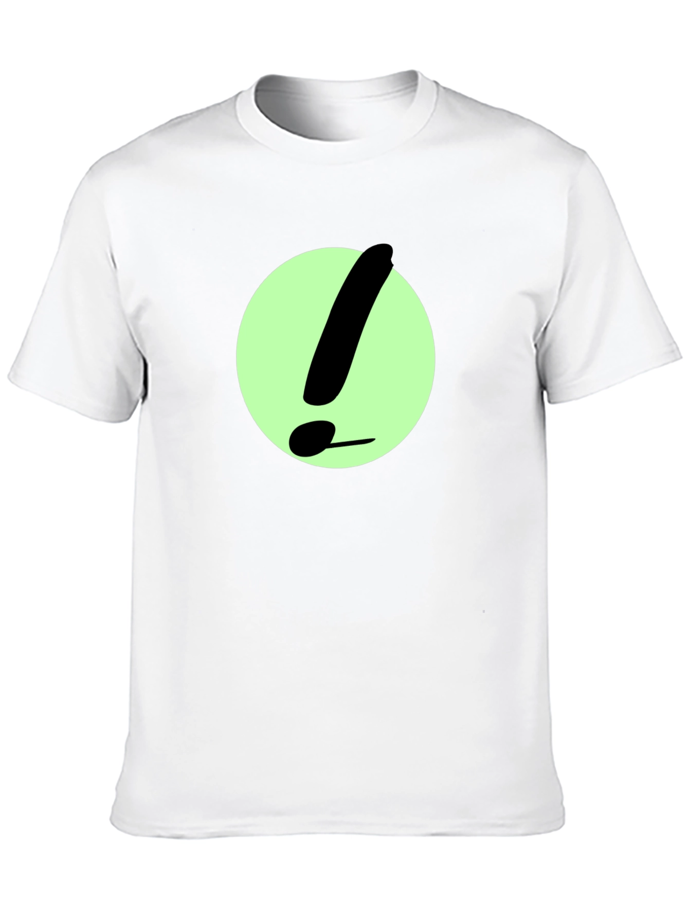 Black T-Shirt with Green Exclamation Point Design