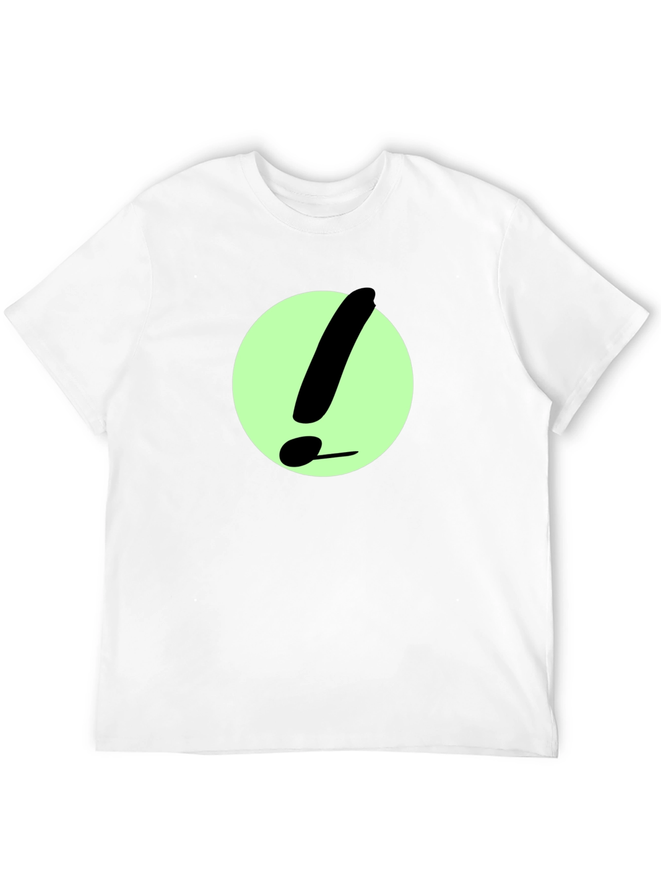 Black T-Shirt with Green Exclamation Point Design