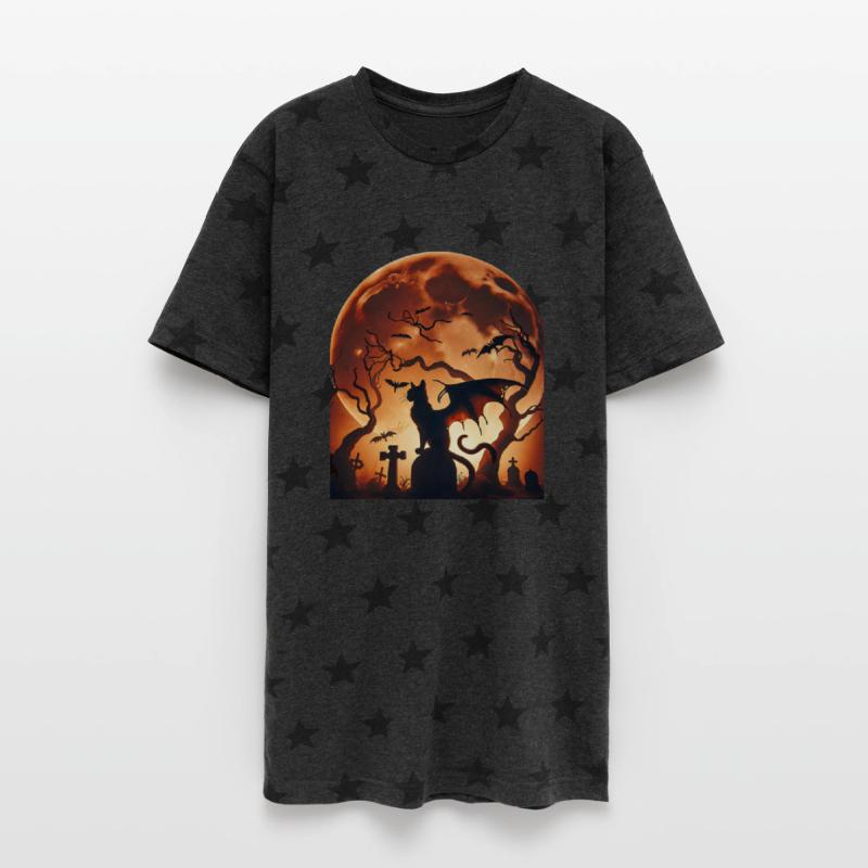 Bat Winged Cat Halloween Full Moon Spooky