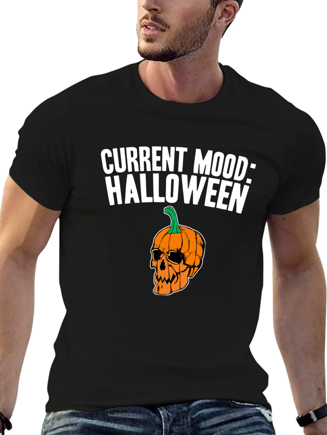 Halloween Pumpkin Skull T-Shirt