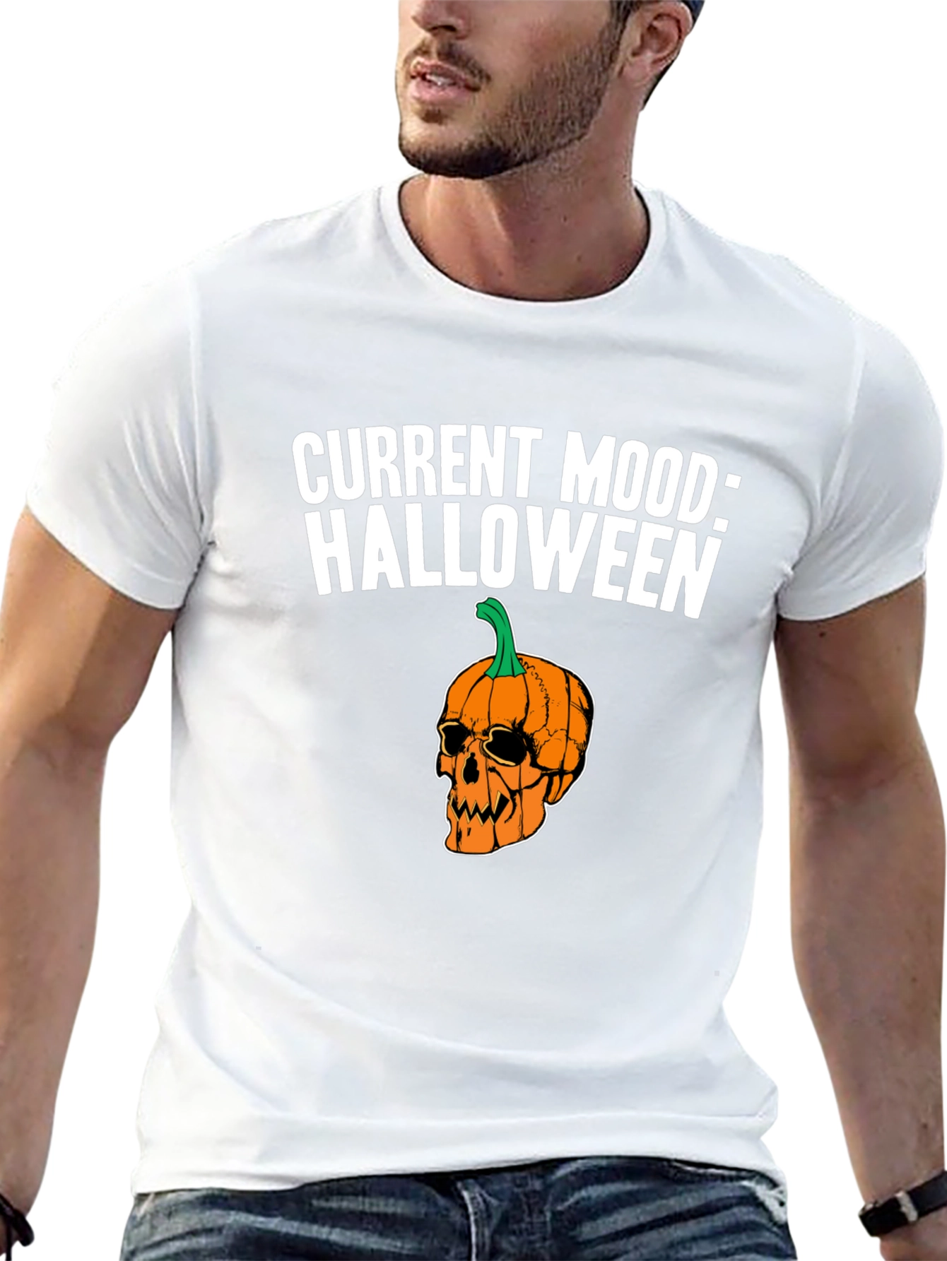 Halloween Pumpkin Skull T-Shirt