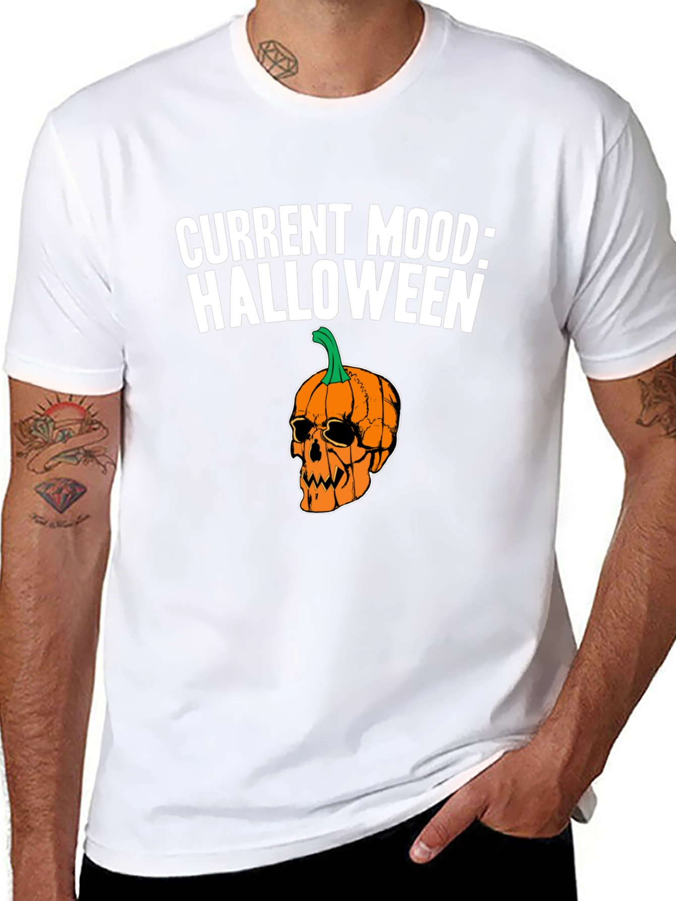 Halloween Pumpkin Skull T-Shirt