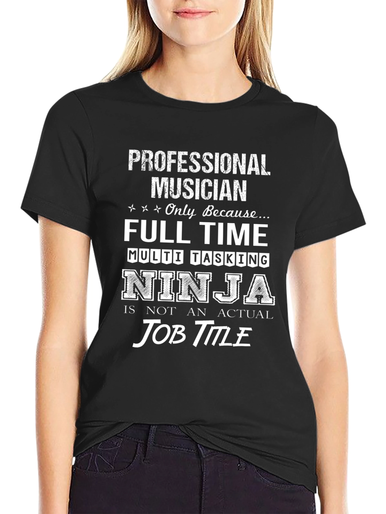 Musician Ninja Job Title Graphic Tee