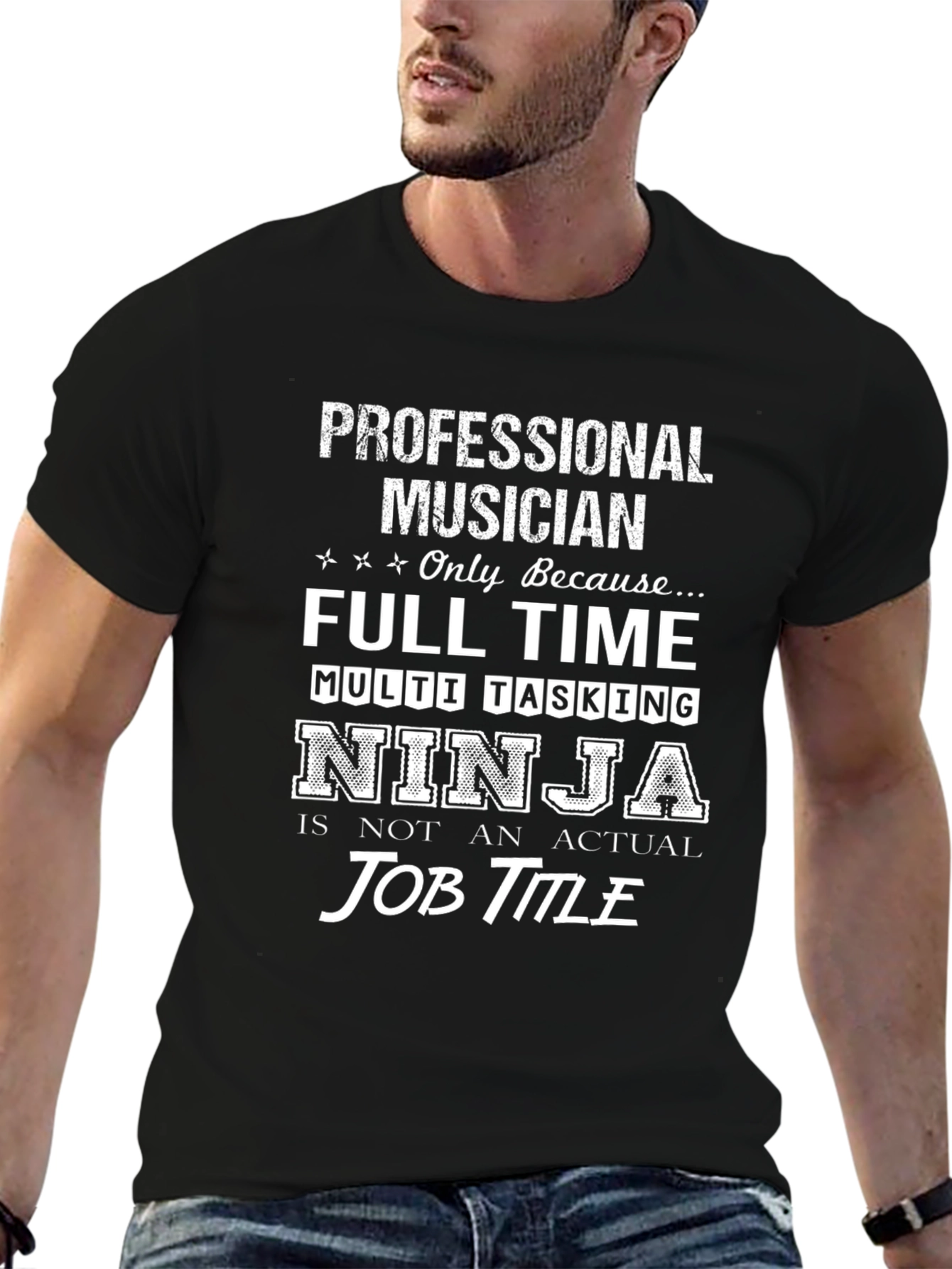 Musician Ninja Job Title Graphic Tee