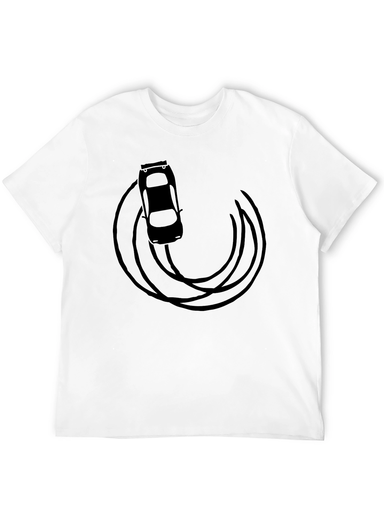 Drift Car Graphic Tee - Black Cotton T-Shirt