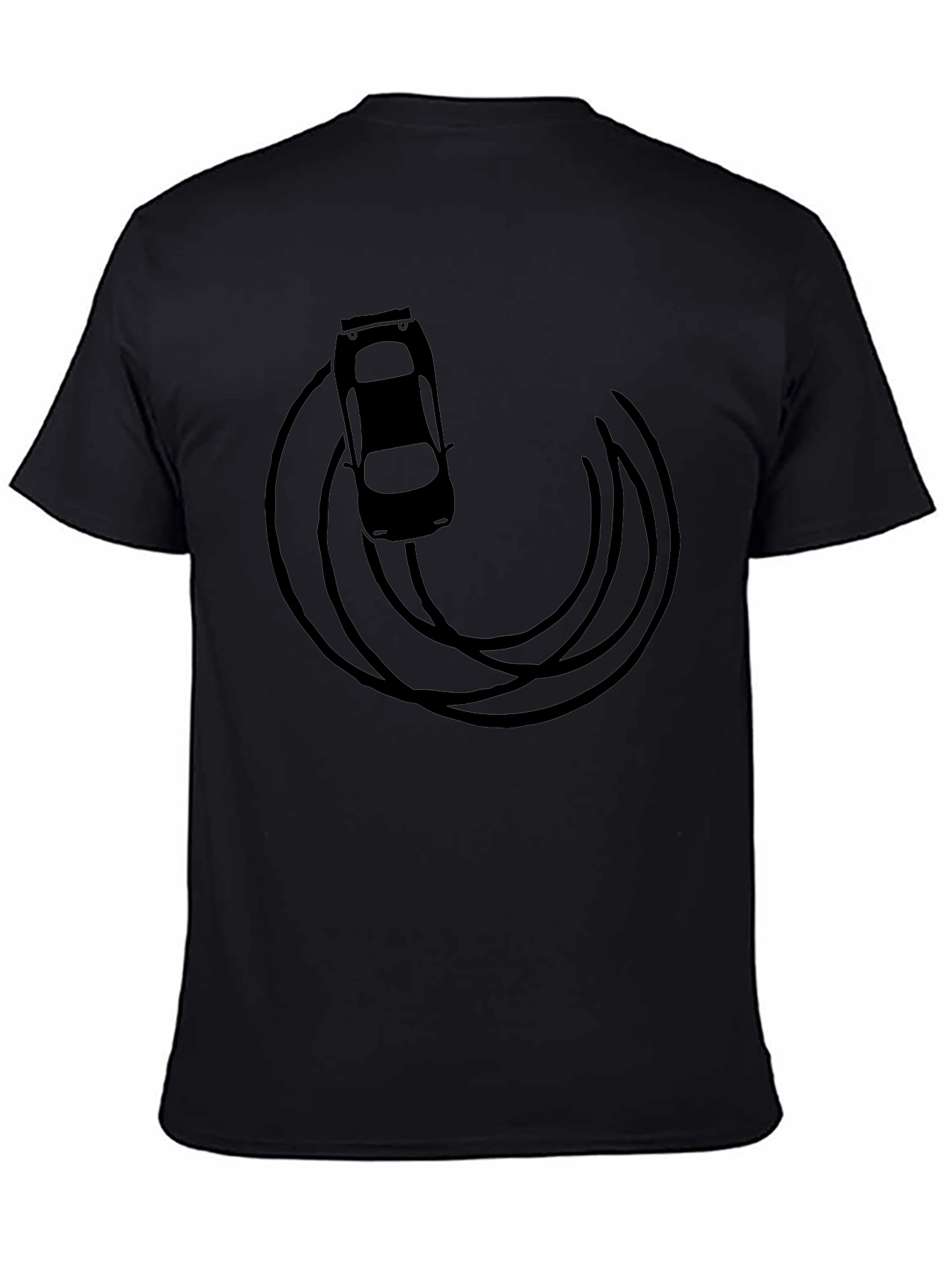 Drift Car Graphic Tee - Black Cotton T-Shirt