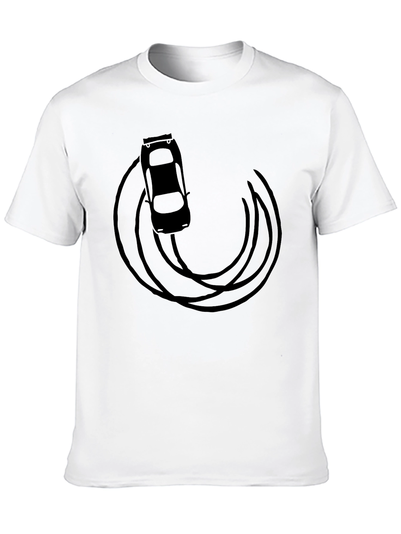 Drift Car Graphic Tee - Black Cotton T-Shirt