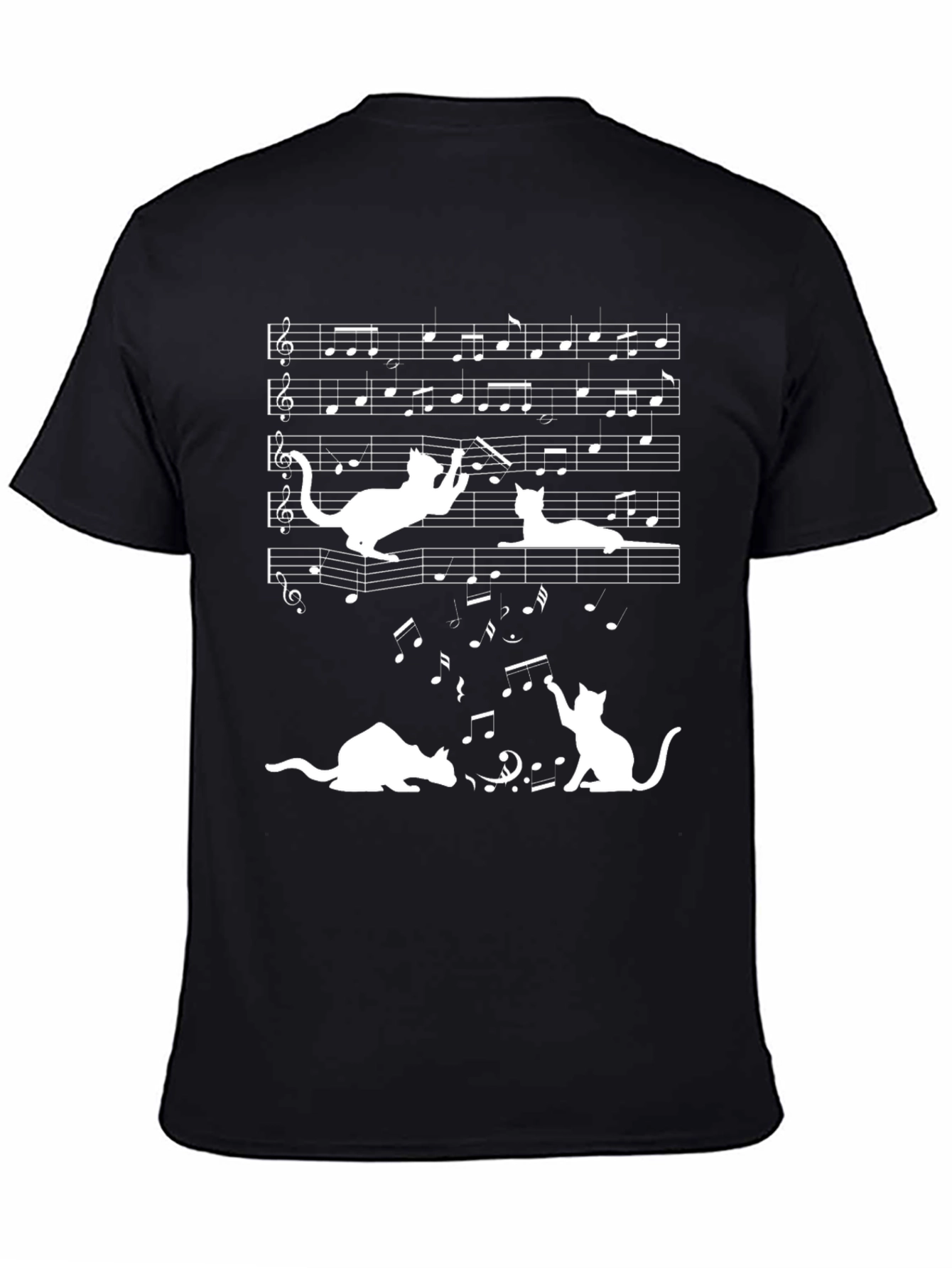 Musical Cats Black T-Shirt