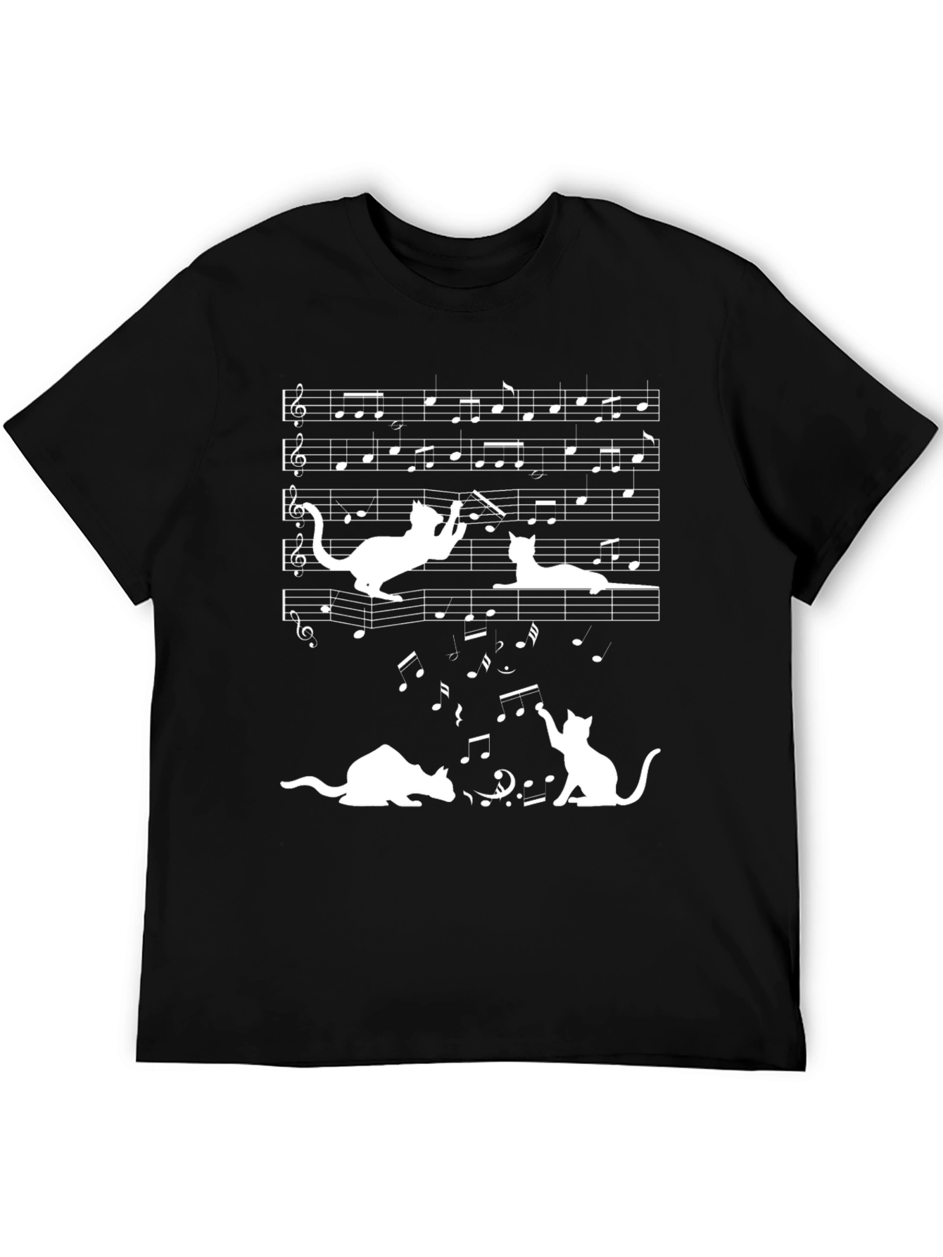 Musical Cats Black T-Shirt