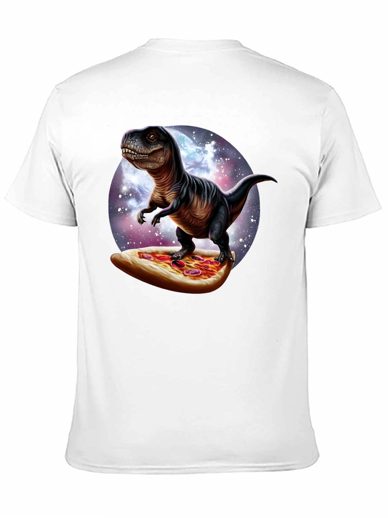 Dino Pizza Ride T-Shirt - Novelty Graphic Tee