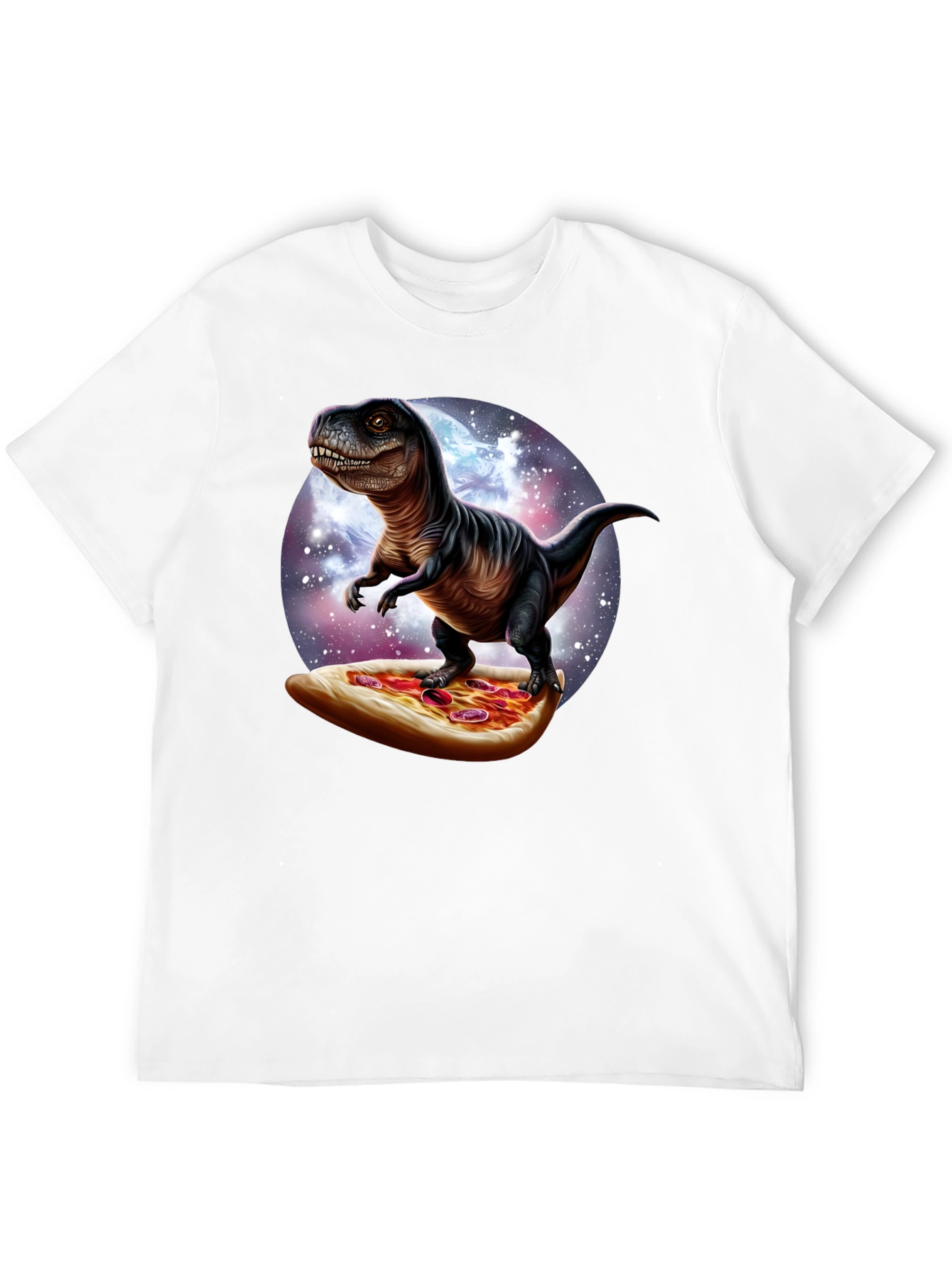 Dino Pizza Ride T-Shirt - Novelty Graphic Tee