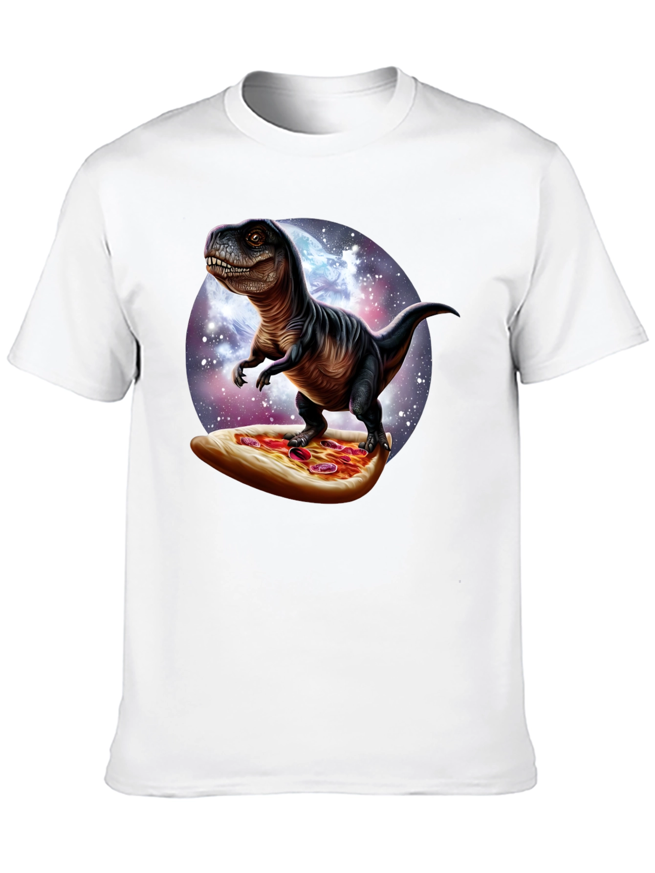 Dino Pizza Ride T-Shirt - Novelty Graphic Tee