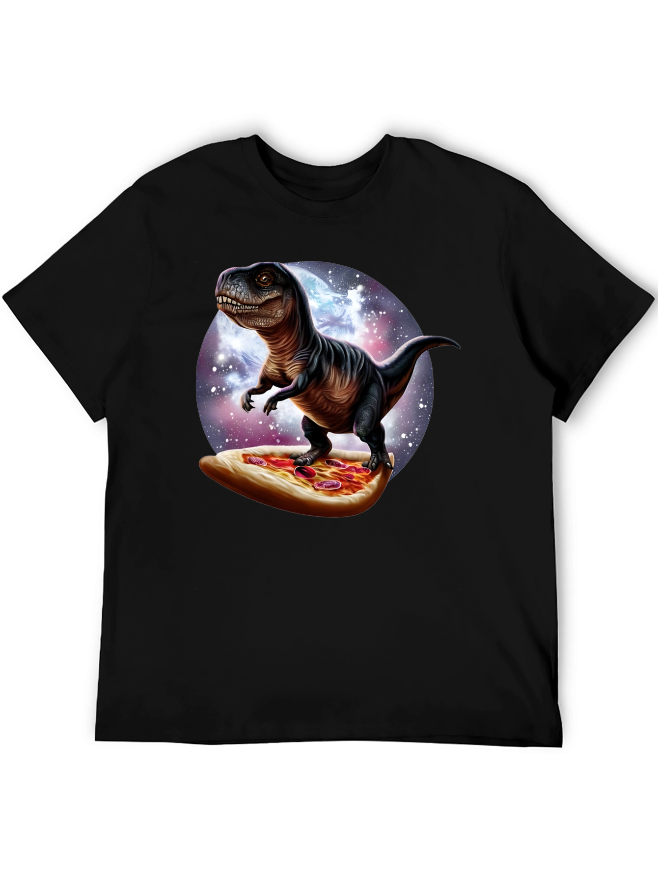 Dino Pizza Ride T-Shirt - Novelty Graphic Tee