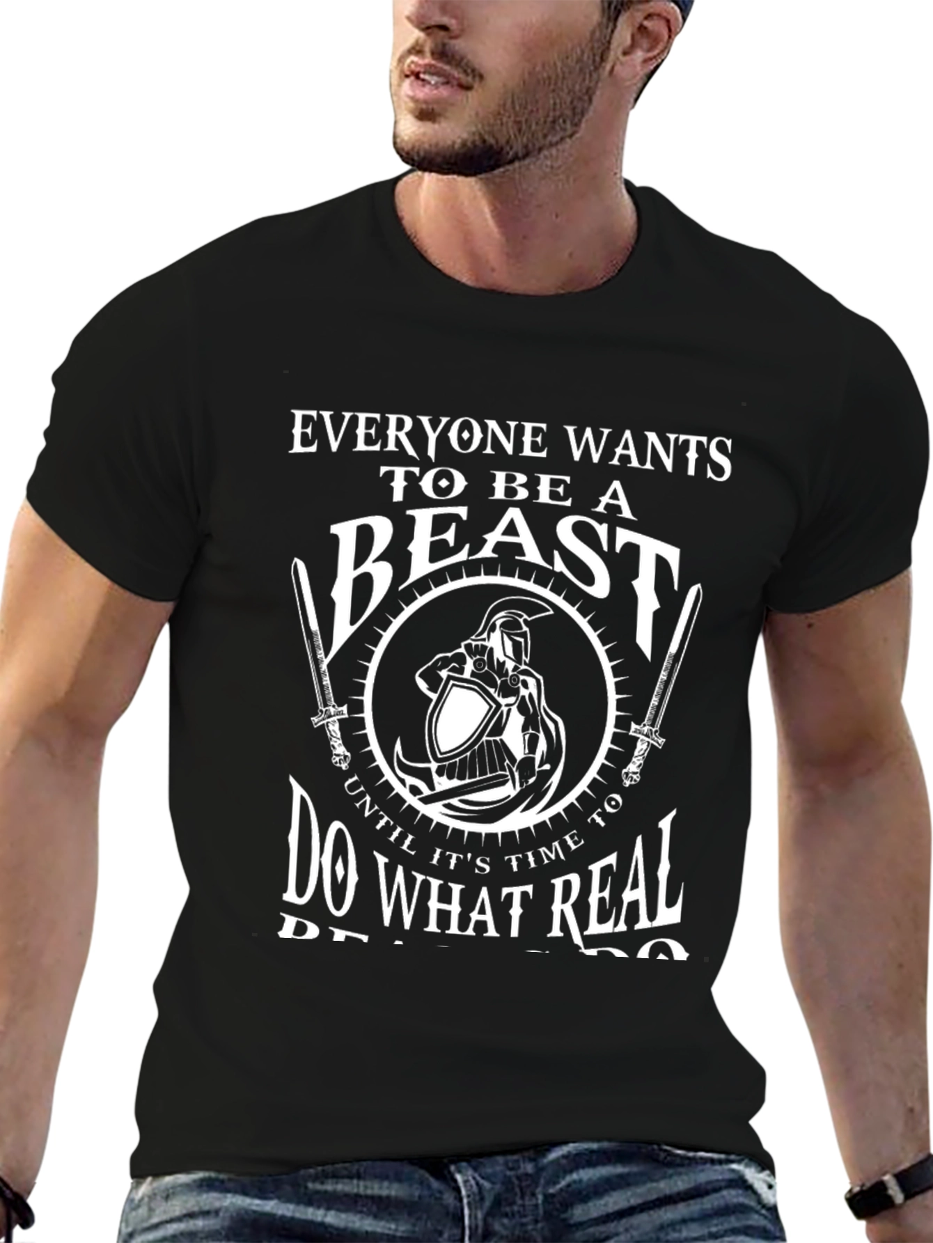 Beast Mode T-Shirt - Motivational Warrior Design