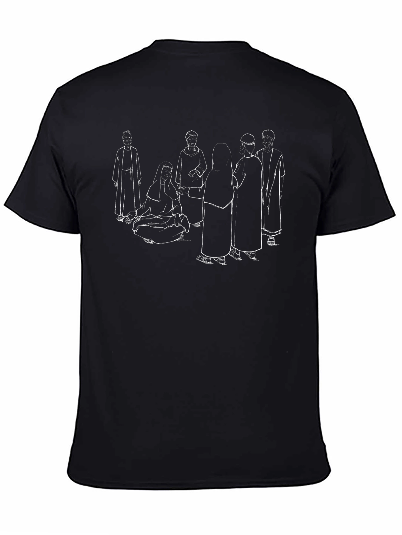 Figural Sketch T-Shirt - Unisex Black Tee