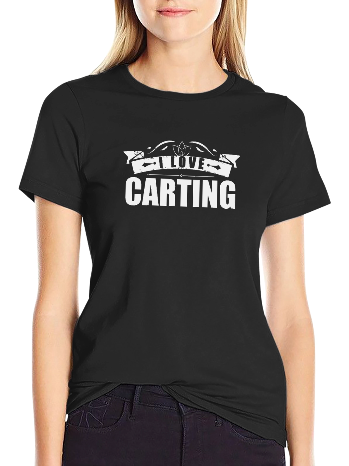 I Love Carting Black Graphic Tee