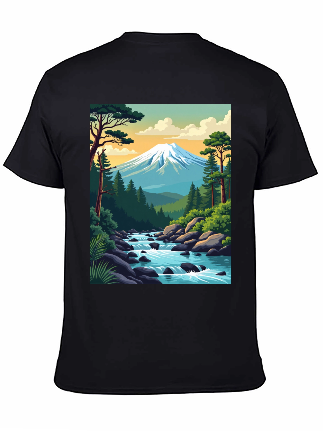 Mountain River Graphic Tee - Nature Lovers Shirt