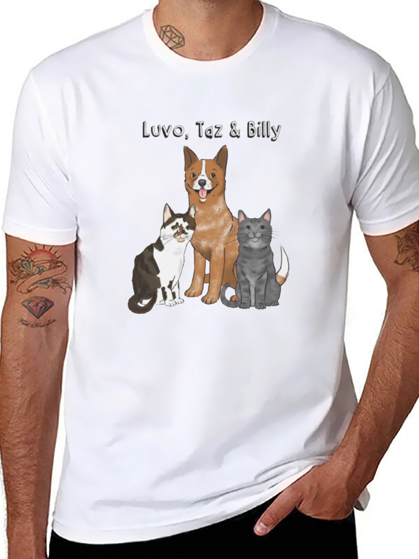 Custom Pet Portrait T-Shirt: Luvo Taz & Billy!