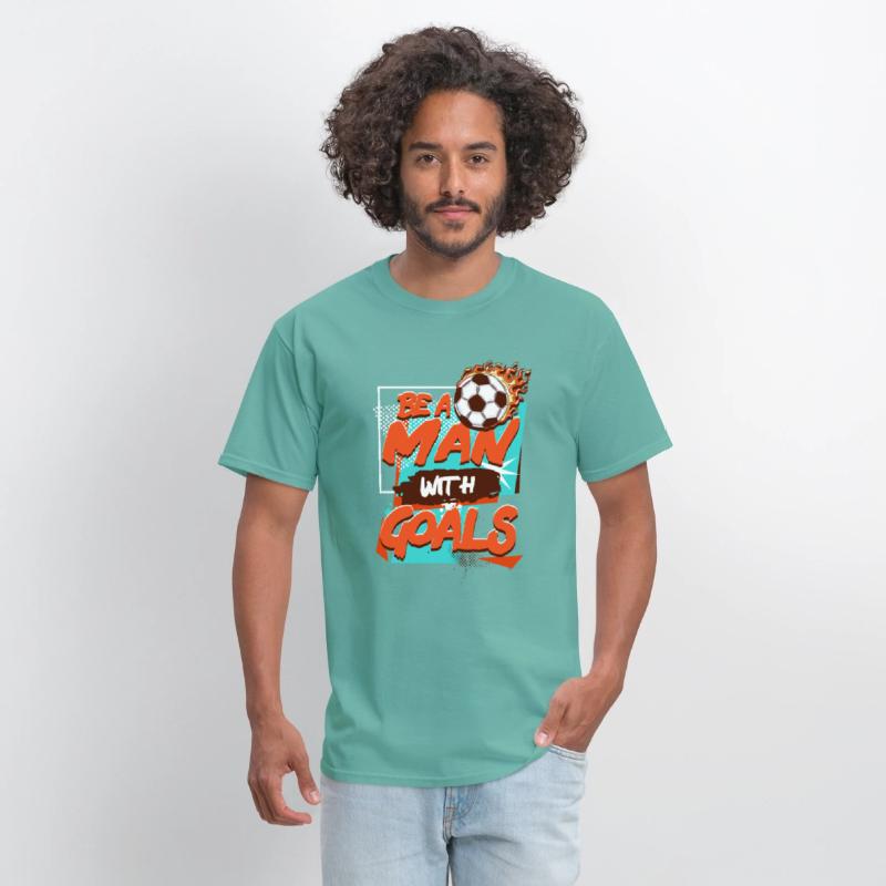 Be a Man With Goals Blazing Ball Football Sports