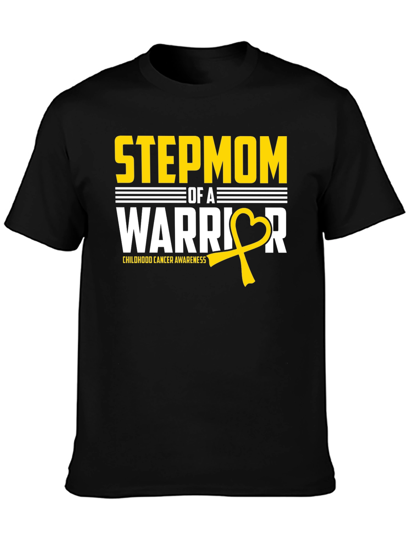 Stepmom Warrior Childhood Cancer Awareness T-Shirt