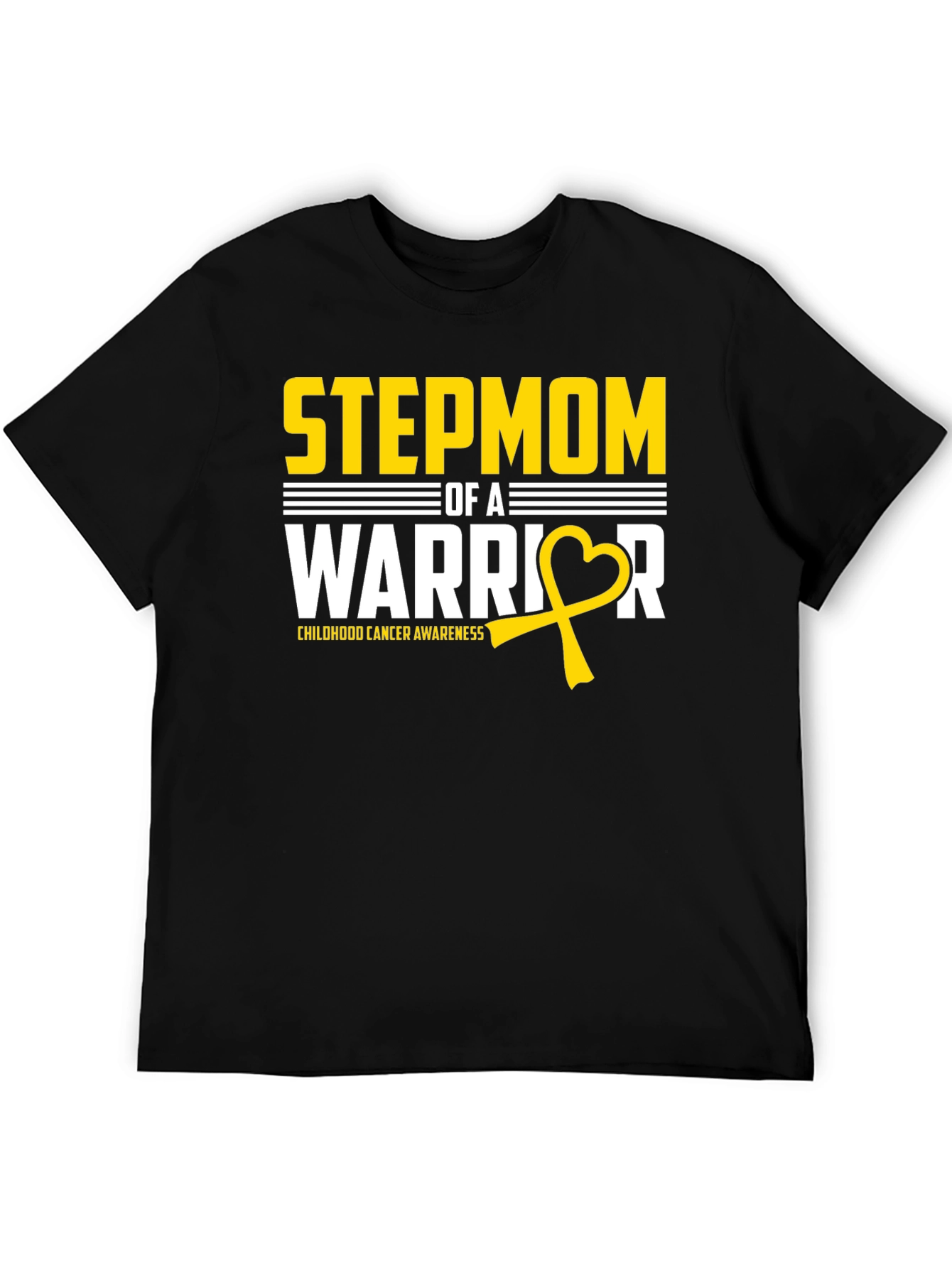 Stepmom Warrior Childhood Cancer Awareness T-Shirt