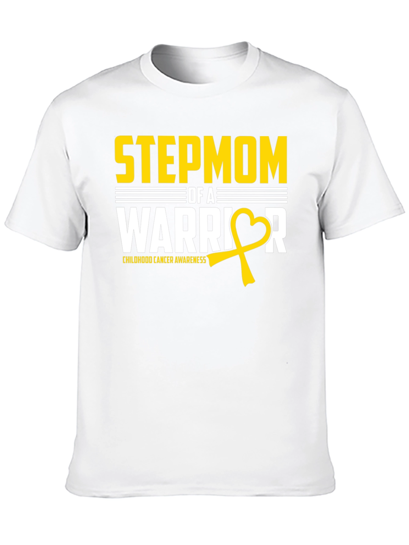 Stepmom Warrior Childhood Cancer Awareness T-Shirt