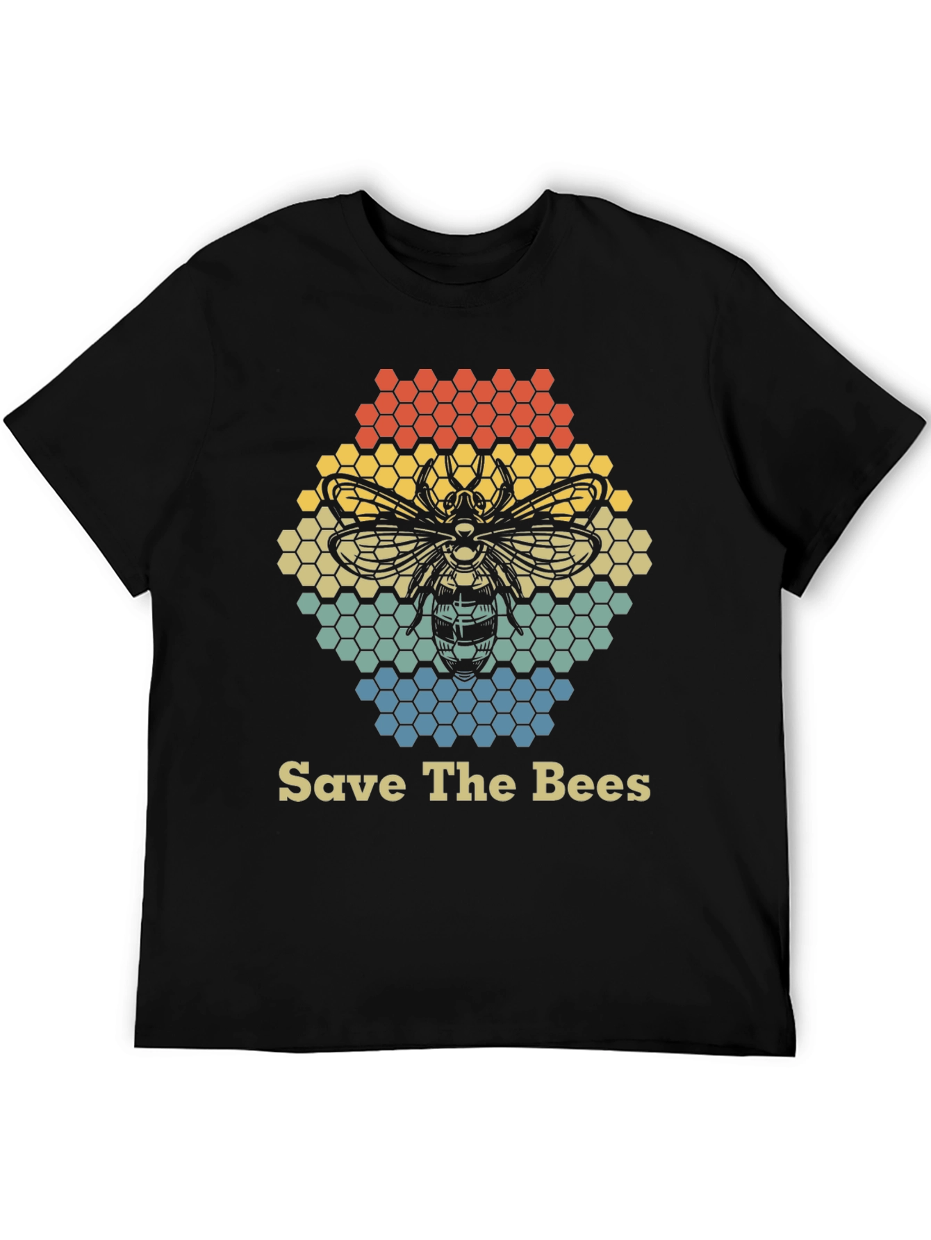 Save the Bees Graphic T-Shirt Honeycomb Bee Lover Tee