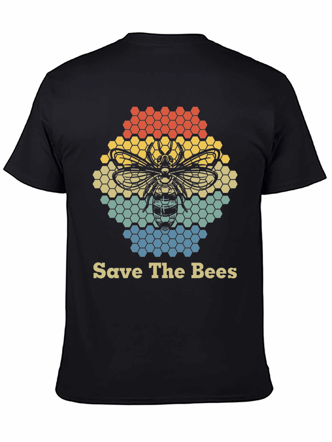 Save the Bees Graphic T-Shirt Honeycomb Bee Lover Tee