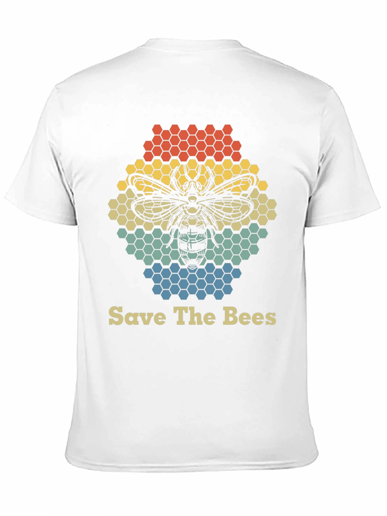 Save the Bees Graphic T-Shirt Honeycomb Bee Lover Tee