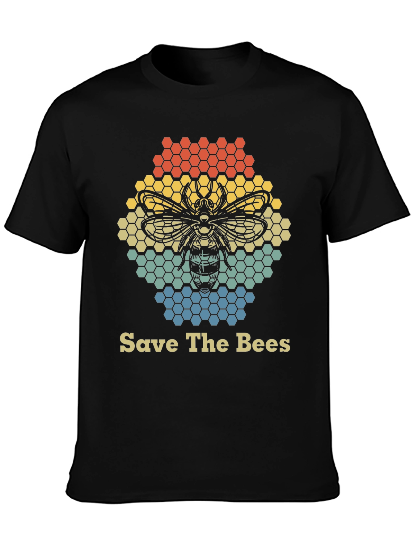 Save the Bees Graphic T-Shirt Honeycomb Bee Lover Tee