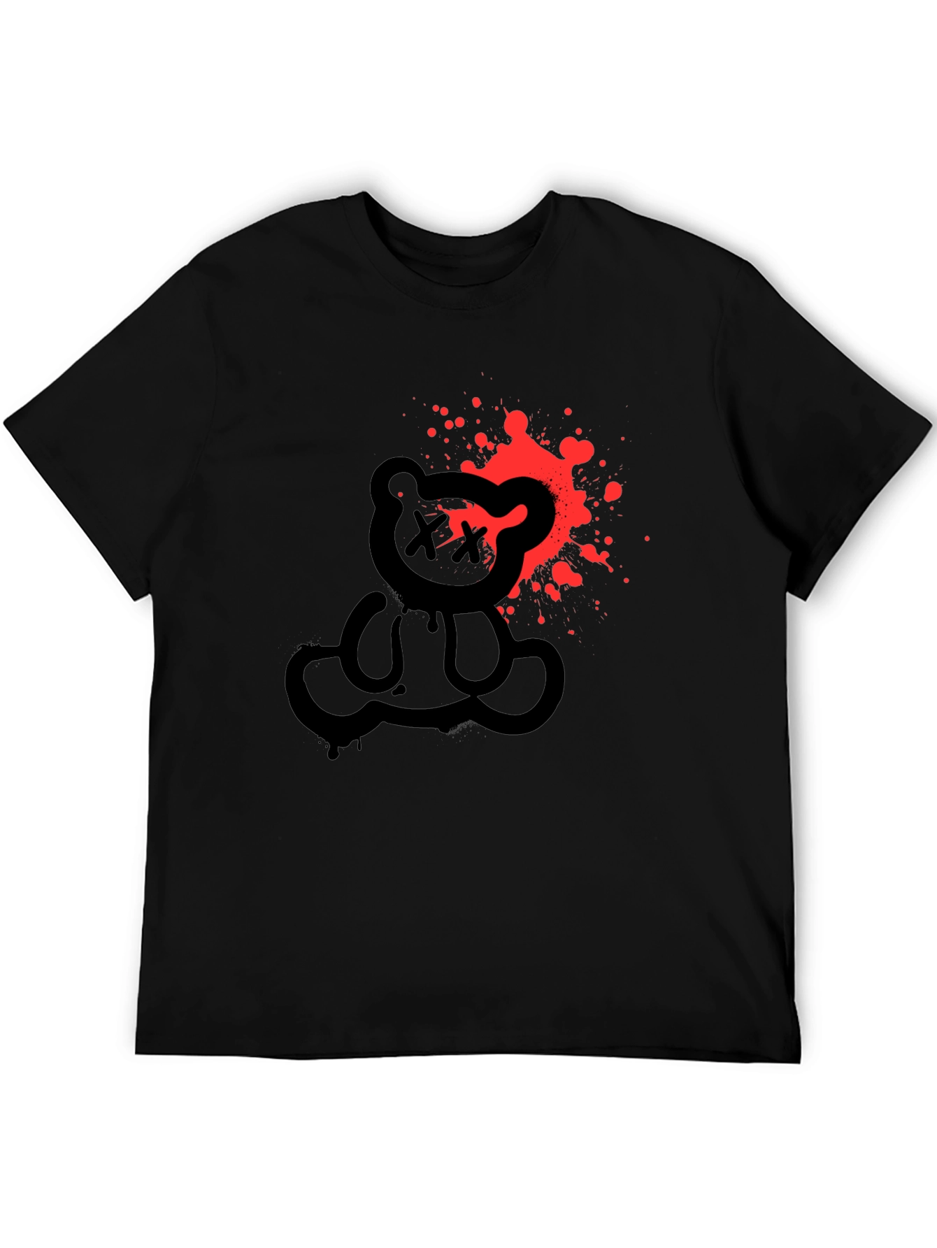 Edgy Bear Graphic Tee - Mens Black T-Shirt