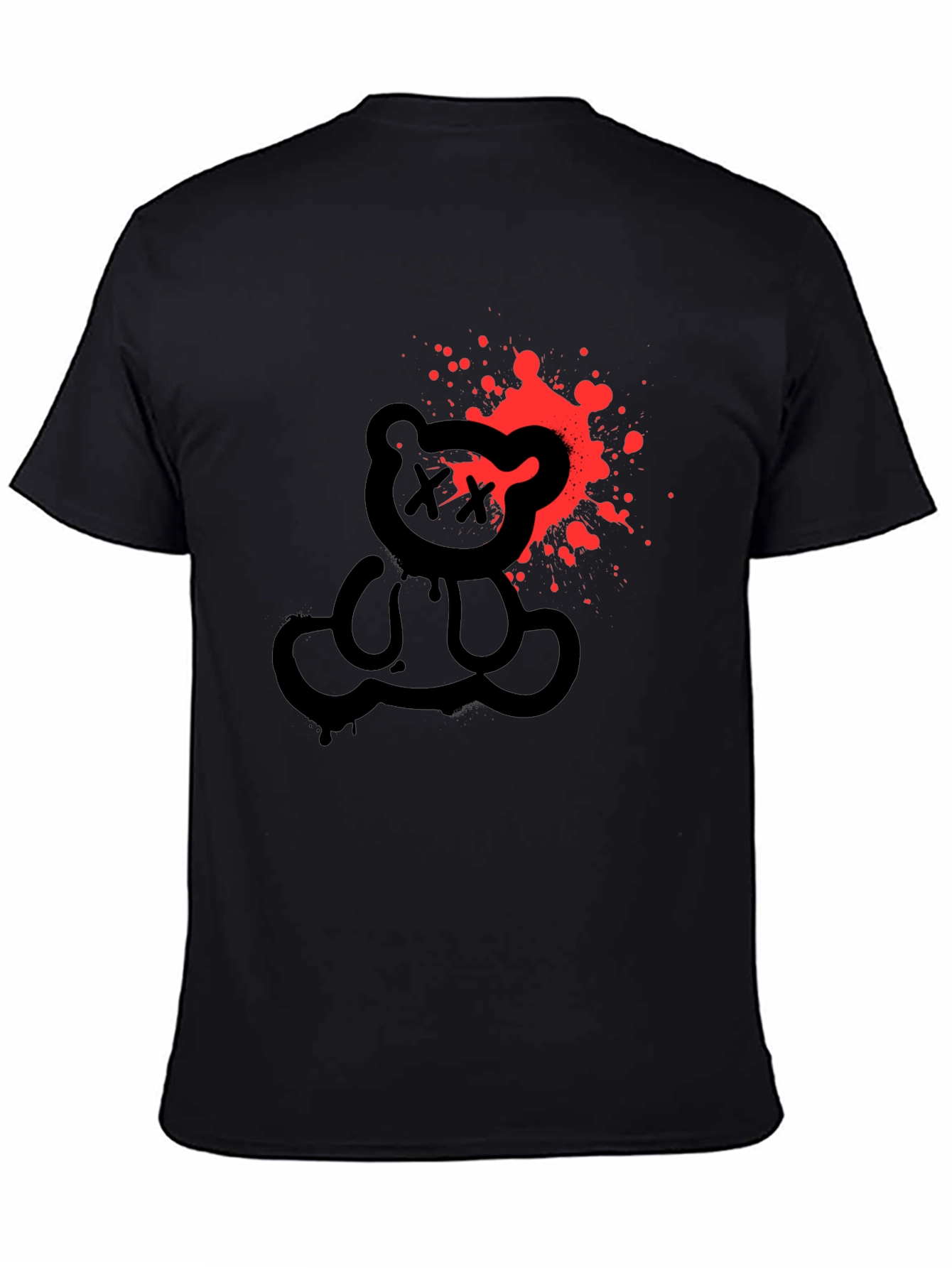 Edgy Bear Graphic Tee - Mens Black T-Shirt