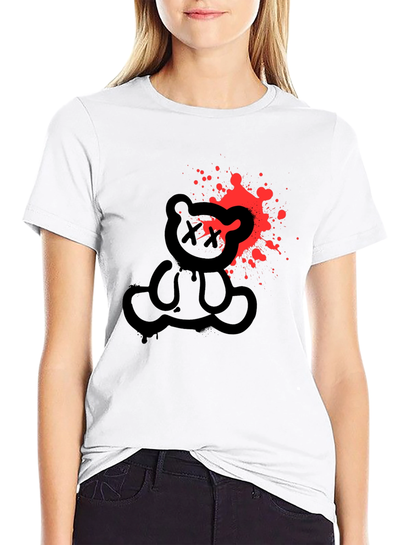 Edgy Bear Graphic Tee - Mens Black T-Shirt